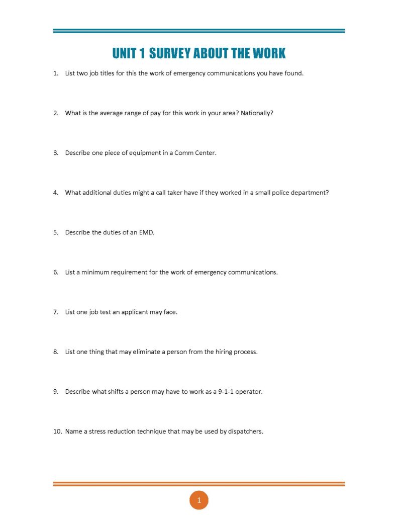 9-1-1 Study Sheets Online Academy FREE